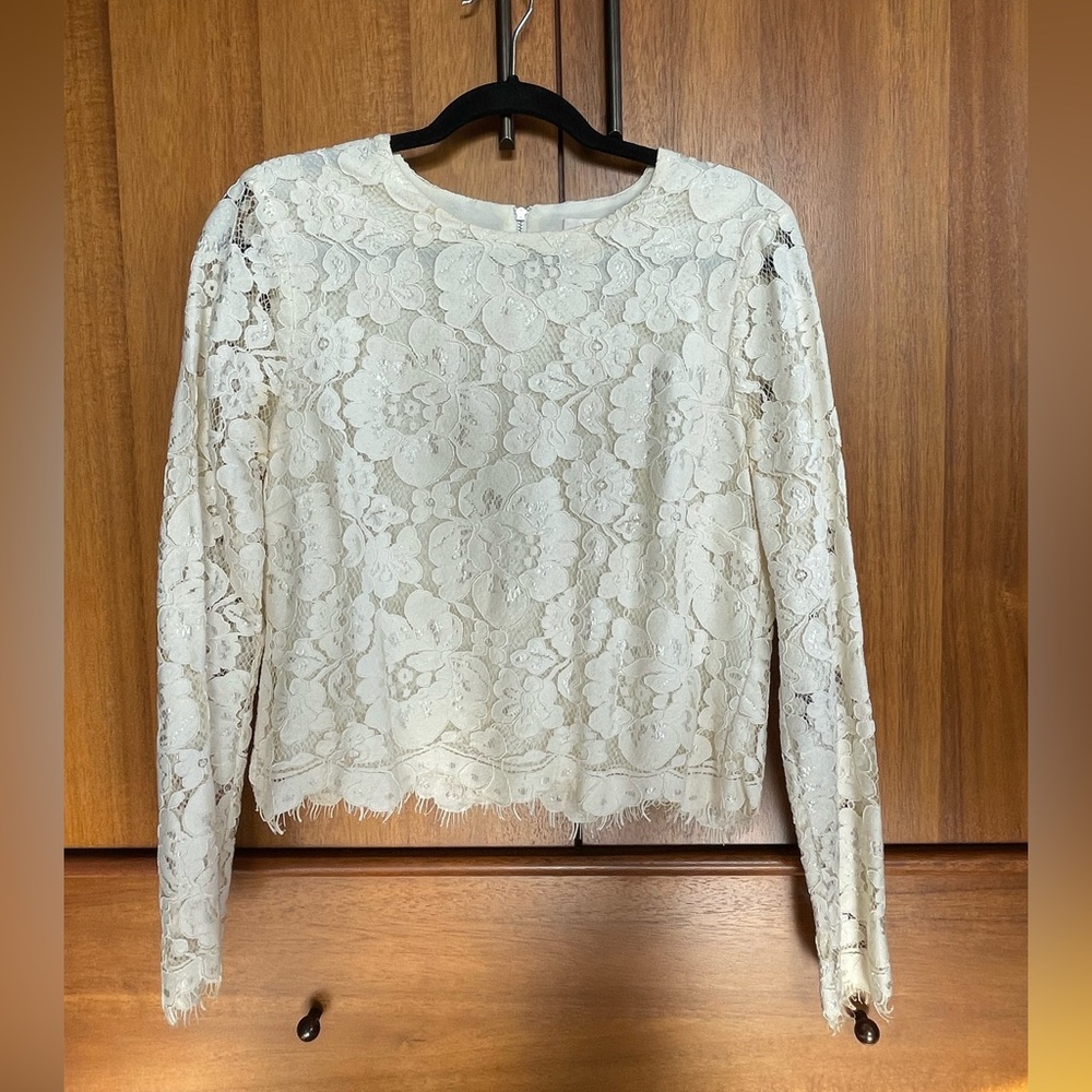 Wayf Off White Lace Women's Blouse